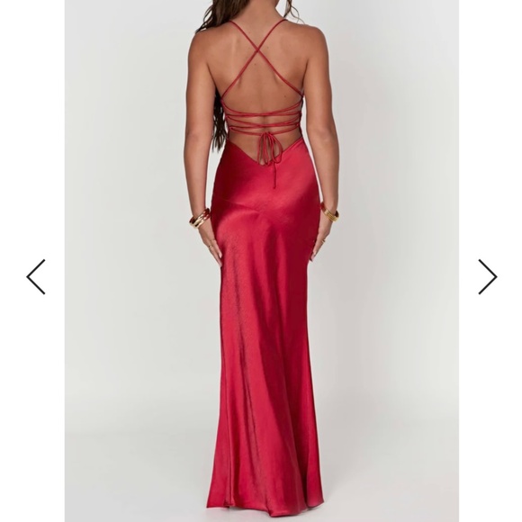 Isobel Maxi Red Dress by Babyboo Fashion Size XS High-High Split - Picture 2 of 10